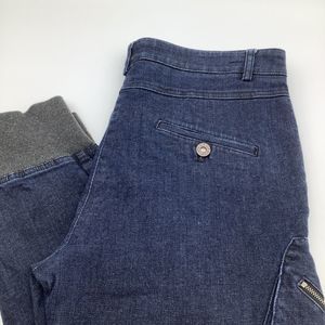 James Jeans Womens‎ Boyfriend Cargo Jogger Jeans Blue Size 28